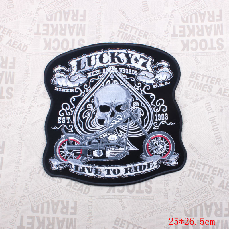Spot cross-border supply of hot-selling large-size punk clothing accessories embroidery patch foreign trade wholesale