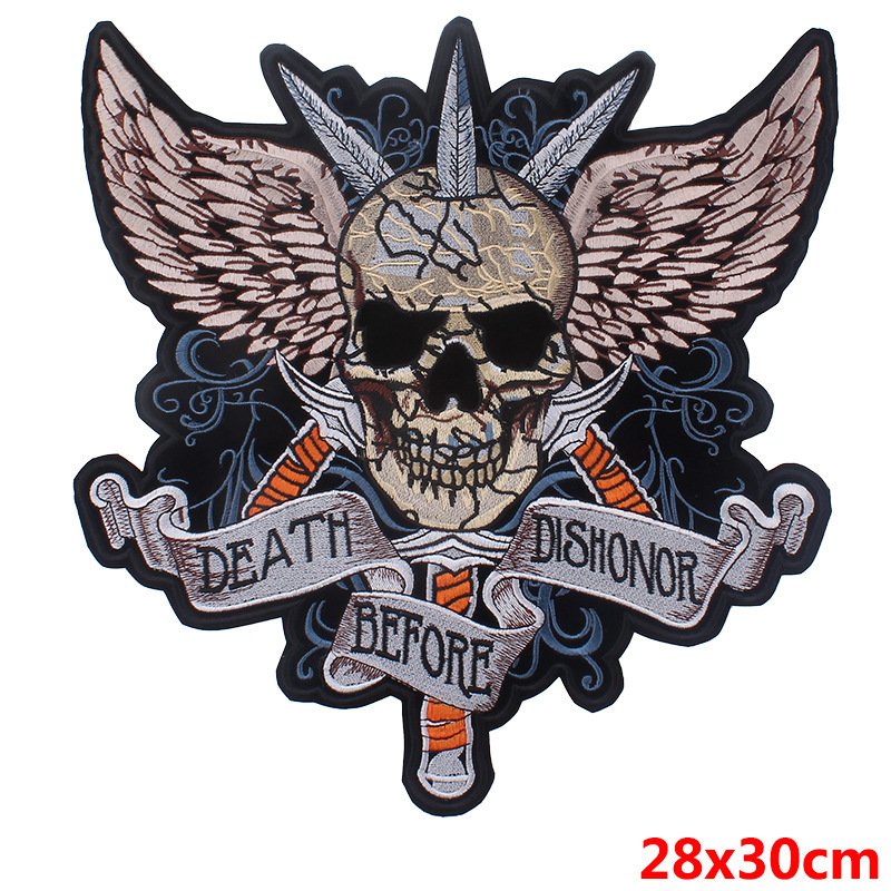 New foreign trade embroidery punk back label cloth patch clothing accessories motorcycle label patch spot wholesale