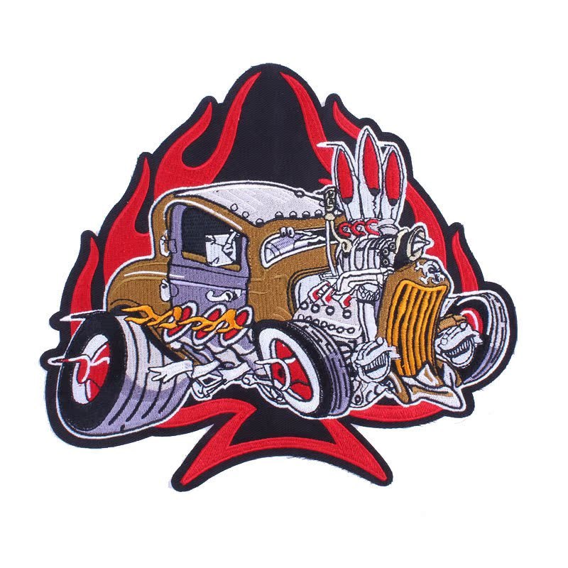 Skull Punk Large Back Patch – Biker & Punk Embroidered Patch