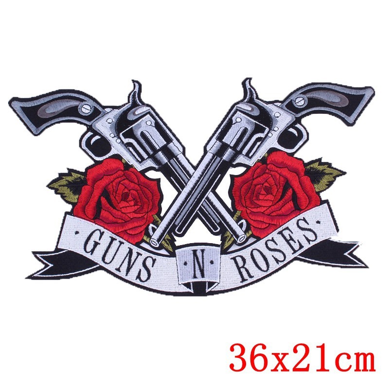 New skull punk big back label foreign trade embroidery cloth patch clothing embroidery motorcycle label patch discount spot wholesale
