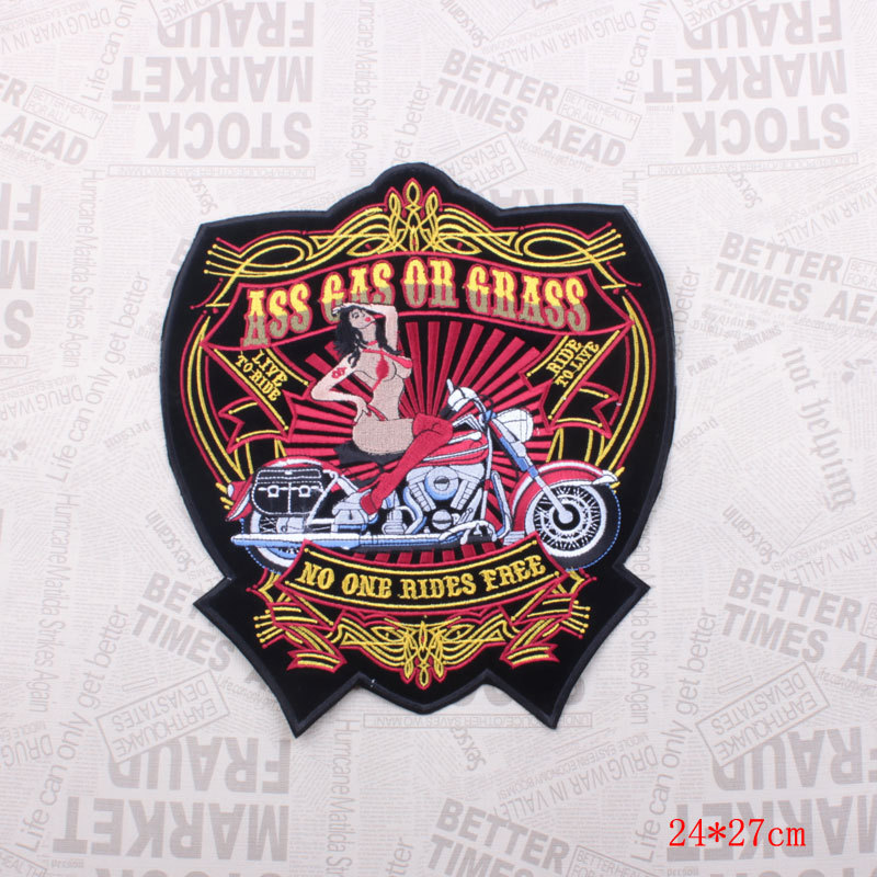Spot cross-border supply of hot-selling large-size punk clothing accessories embroidery patch foreign trade wholesale