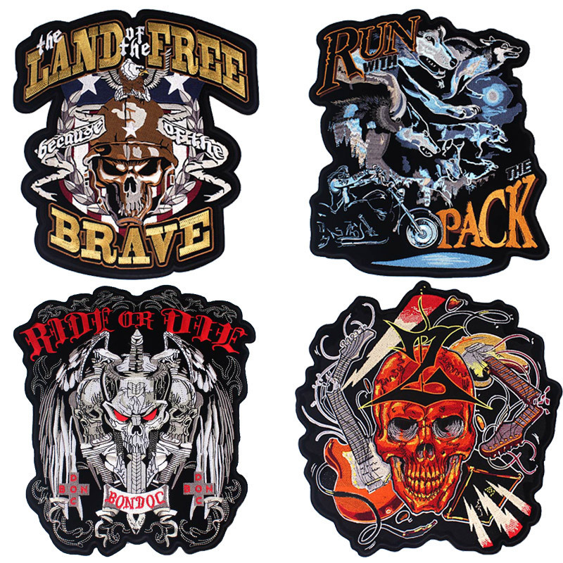 Factory direct sales new punk large cloth patch computer embroidery clothing accessories hot melt adhesive patch one piece