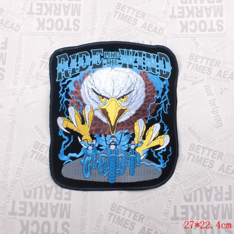 Spot cross-border supply of hot-selling large-size punk clothing accessories embroidery patch foreign trade wholesale