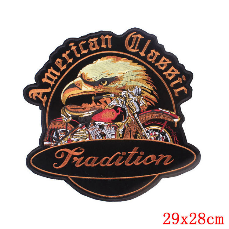 Spot cross-border supply of hot-selling large-size punk clothing accessories embroidery patch foreign trade wholesale