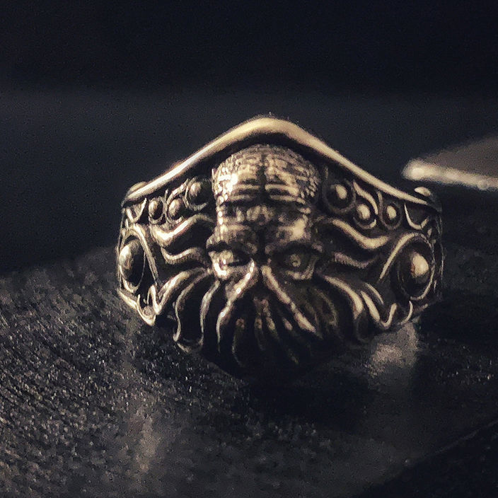 New Cthulhu Ring Men's Trendy Plated Dream Ring Adjustable Ring Dark Magic Mythology Jewelry
