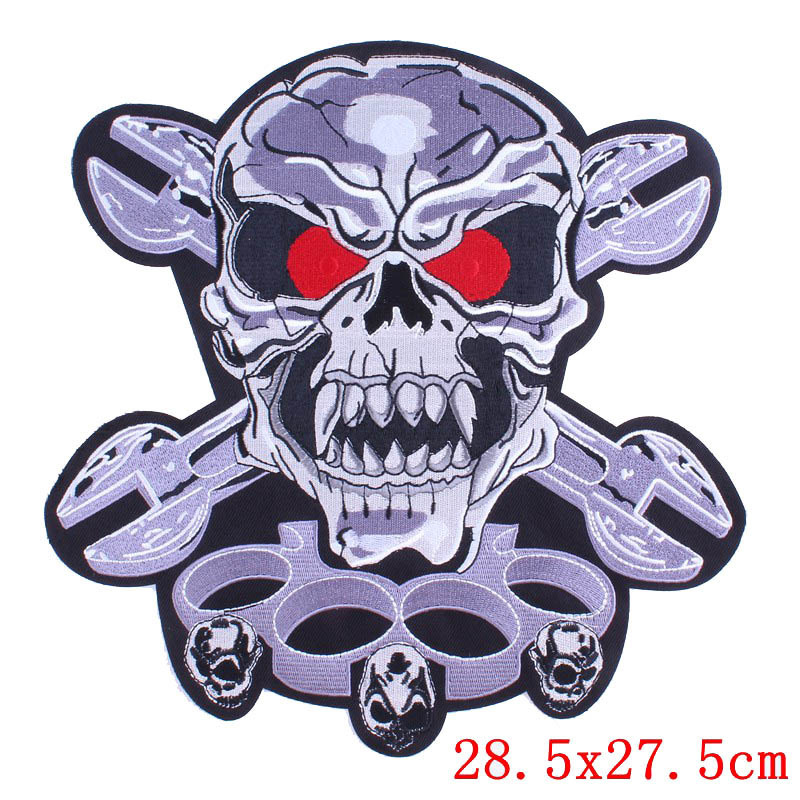 Skull Punk Large Back Patch – Biker & Punk Embroidered Patch