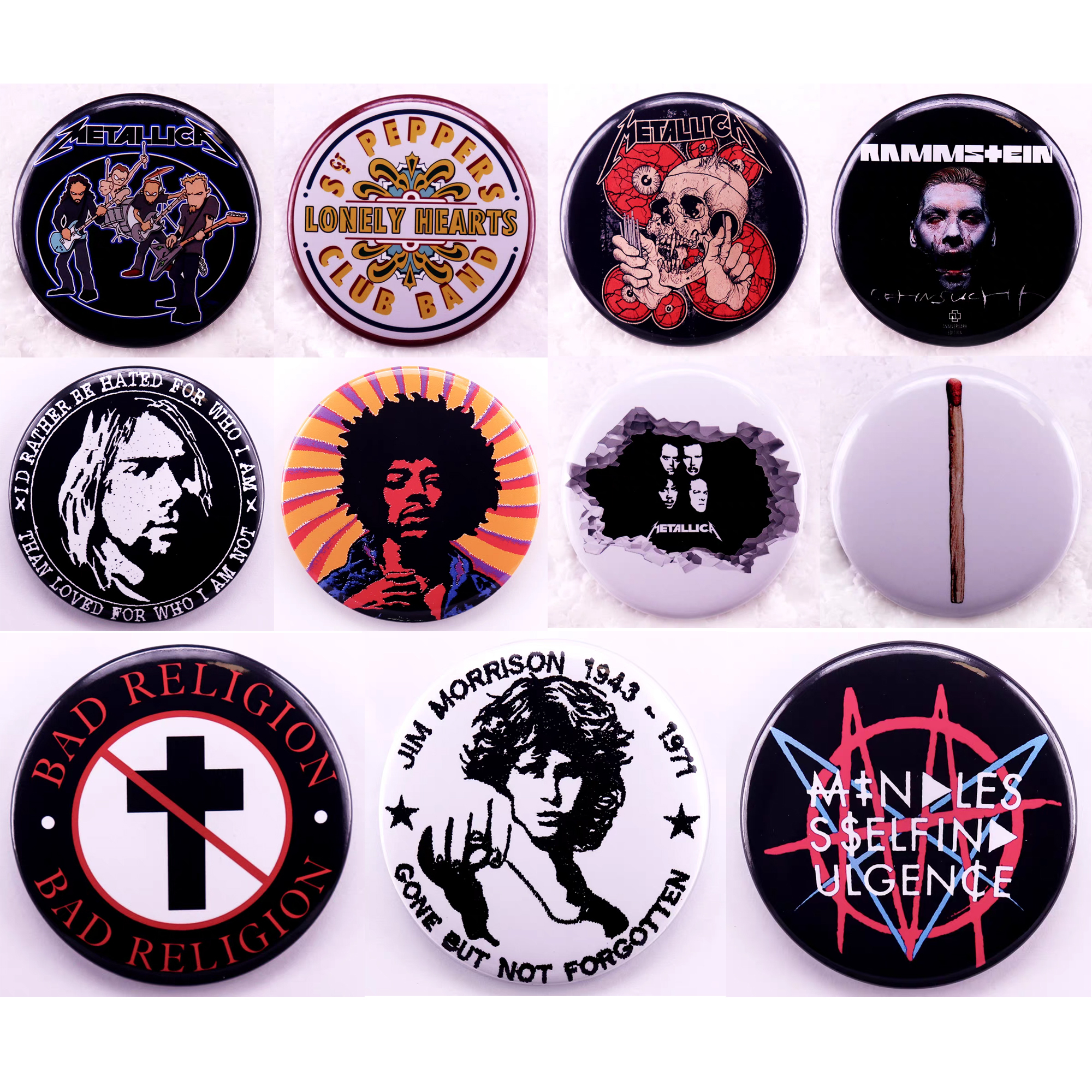 Rock Band Button Pin Collection