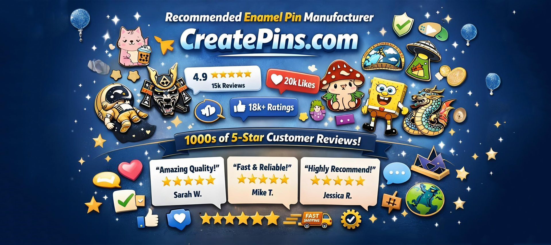 Recomended Enamel Pin Manufacturer - CreatePins.com