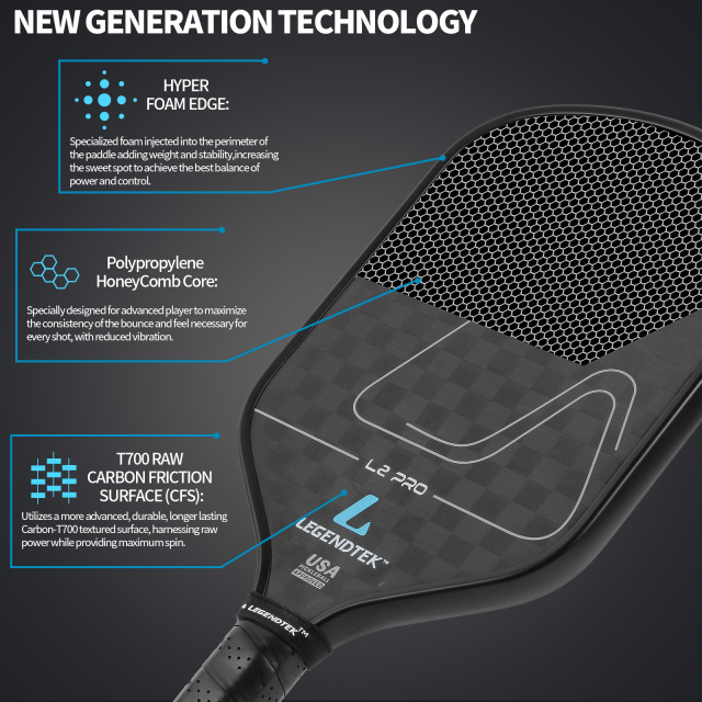 LEGENDTEK Pickleball Paddles , Carbon Friction Surface Pickleball Paddles, Pickleball Paddle USAPA APPROVED for All Levels