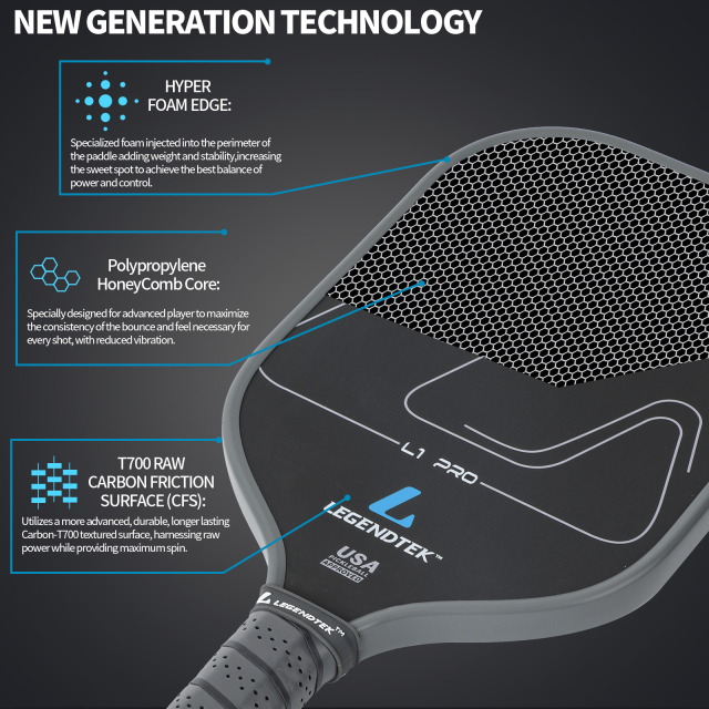 LEGENDTEK Pickleball Paddles , Carbon Friction Surface Pickleball Paddles, Pickleball Paddle USAPA APPROVED for All Levels