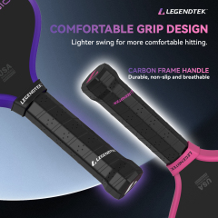 LEGENDTEK Pickleball Paddles , Carbon Friction Surface Pickleball Paddles, Pickleball Paddle USAPA APPROVED for All Levels