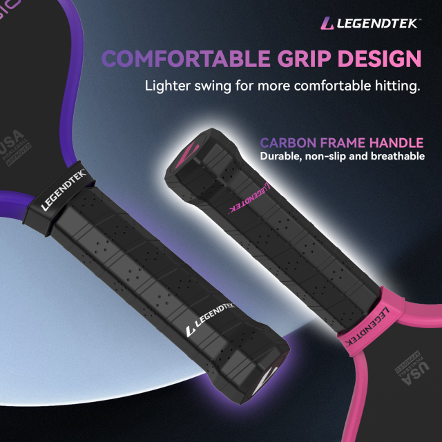 LEGENDTEK Pickleball Paddles , Carbon Friction Surface Pickleball Paddles, Pickleball Paddle USAPA APPROVED for All Levels