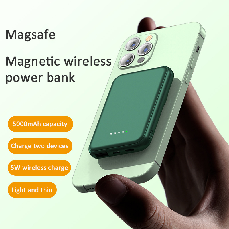 Trending Products 2023 New Arrivals Wireless Magnetic Portable Power Bank 5000mAh