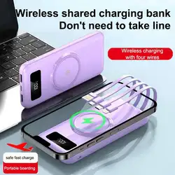 NEW functions Wireless Magnetic Portable Power Bank 10000mAh with multiple charging cables