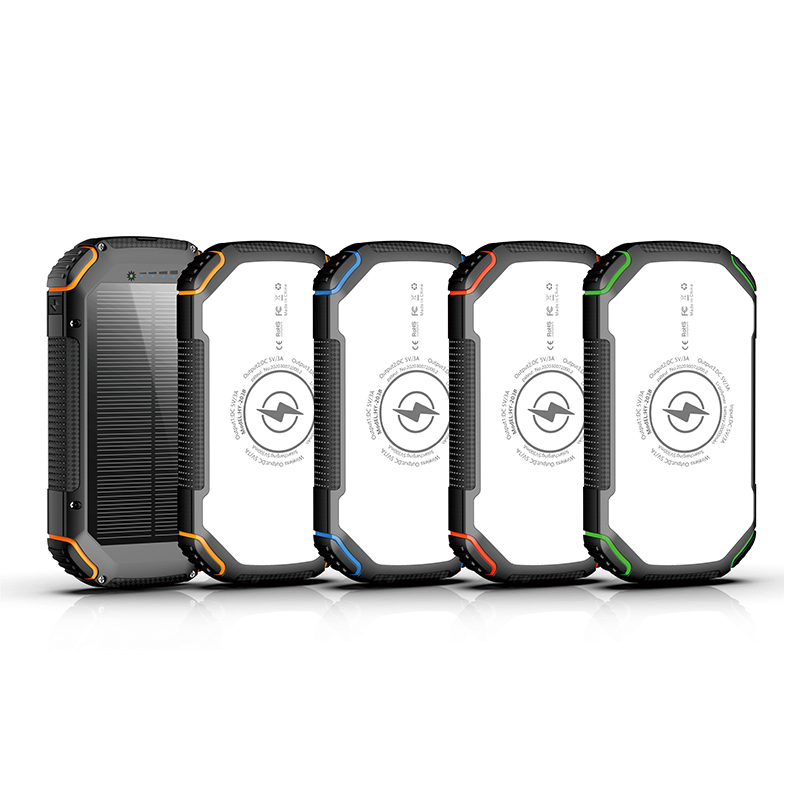 High Performance Portable Solar Power Bank 20000mAh with Solar Panel Power Generation Function