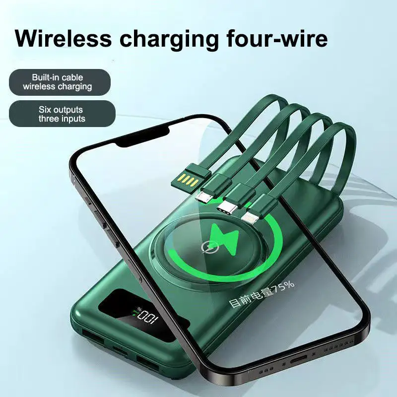 NEW functions Wireless Magnetic Portable Power Bank 10000mAh with multiple charging cables