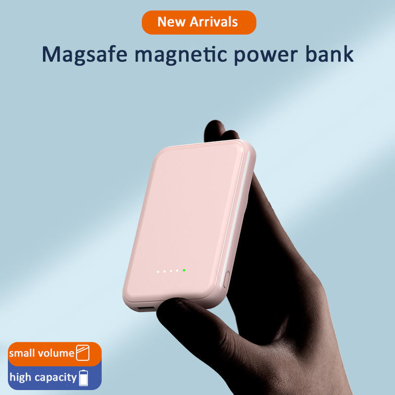 Trending Products 2023 New Arrivals Wireless Magnetic Portable Power Bank 5000mAh