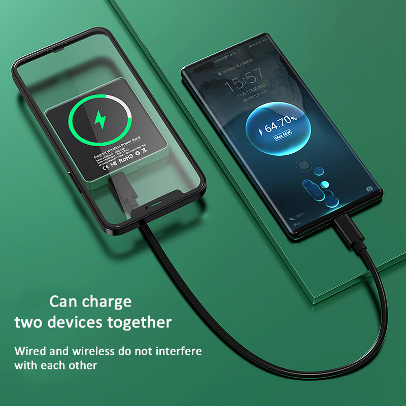 New Light and Thin 5000mAh 10000mAh Wireless Magnetic Portable Power Bank with 20W Fast Charge