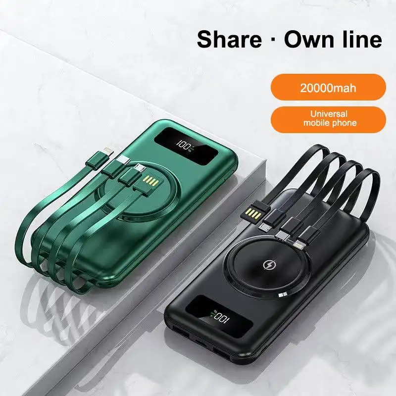 NEW functions Wireless Magnetic Portable Power Bank 10000mAh with multiple charging cables