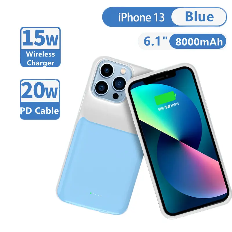 PD20W Fast Charging Magnetic Wireless Charging Portable Power Bank Phone Case Battery Case 10000mAh for iPhone 13 Series