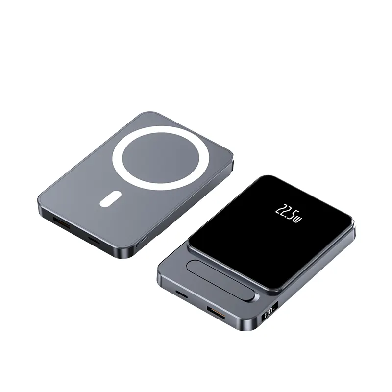 New arrivals aluminium alloy Magnetic wireless Portable Power Bank 10000mAh with Bracket Powerbank