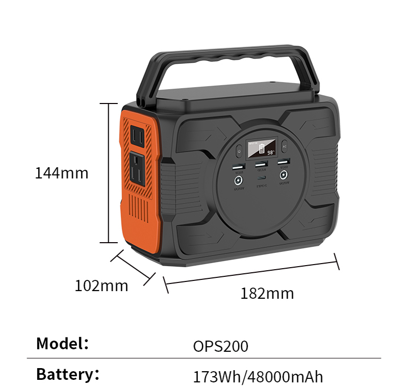 200W Portable Power Station 110V 220V Energy Generator Emergency Power Supply for Camping Outdoor