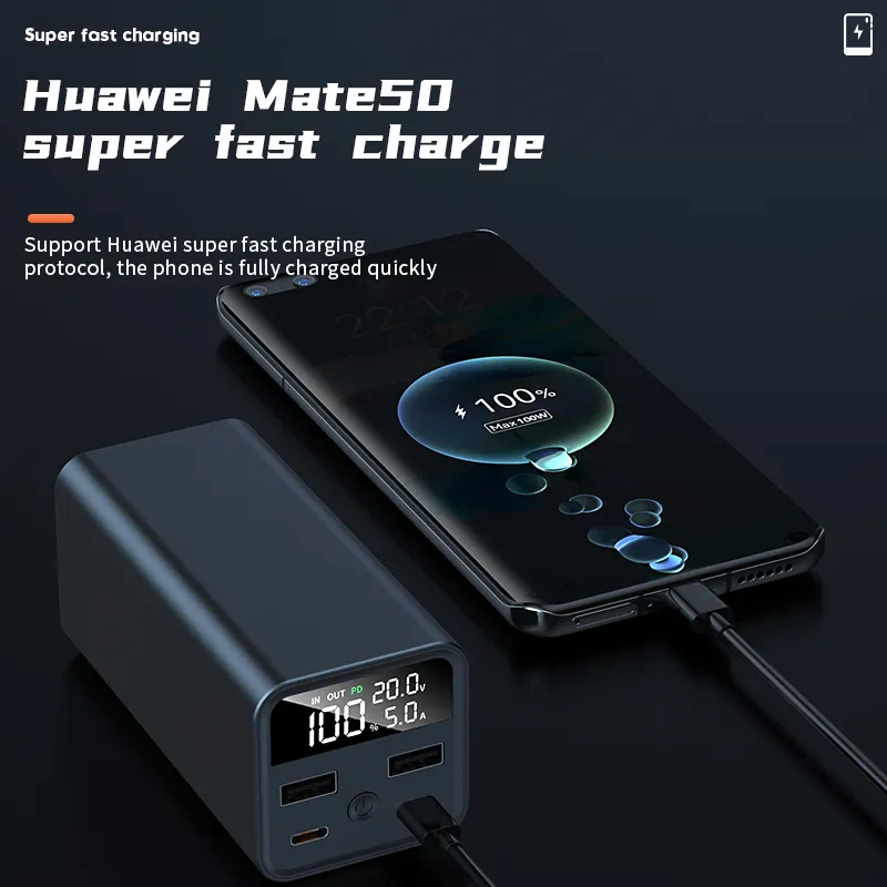 PD 100W Fast Charging 20000mAh Portable Power Bank for Laptop charging devices