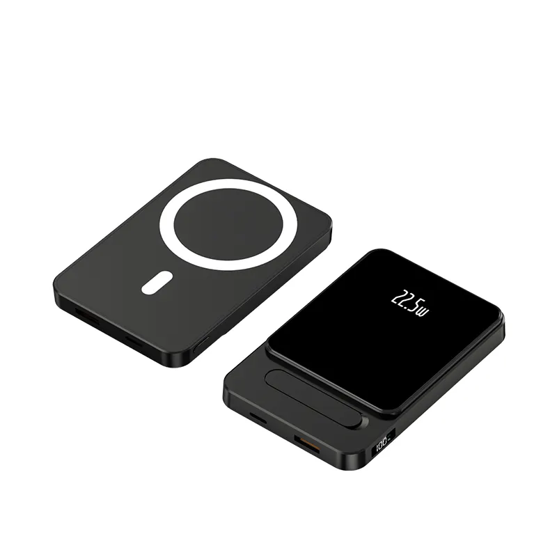 New arrivals aluminium alloy Magnetic wireless Portable Power Bank 10000mAh with Bracket Powerbank