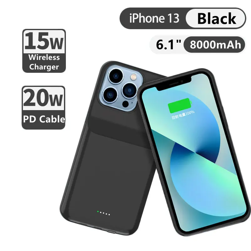 PD20W Fast Charging Magnetic Wireless Charging Portable Power Bank Phone Case Battery Case 10000mAh for iPhone 13 Series