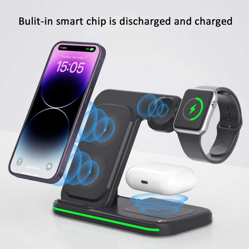 New Arrivals Popular Qi Phone Magnetic 3 in 1 Wireless Charger universal Wireless Charging Stand Holders Station