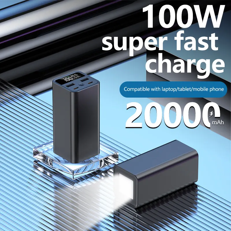 PD 100W Fast Charging 20000mAh Portable Power Bank for Laptop charging devices