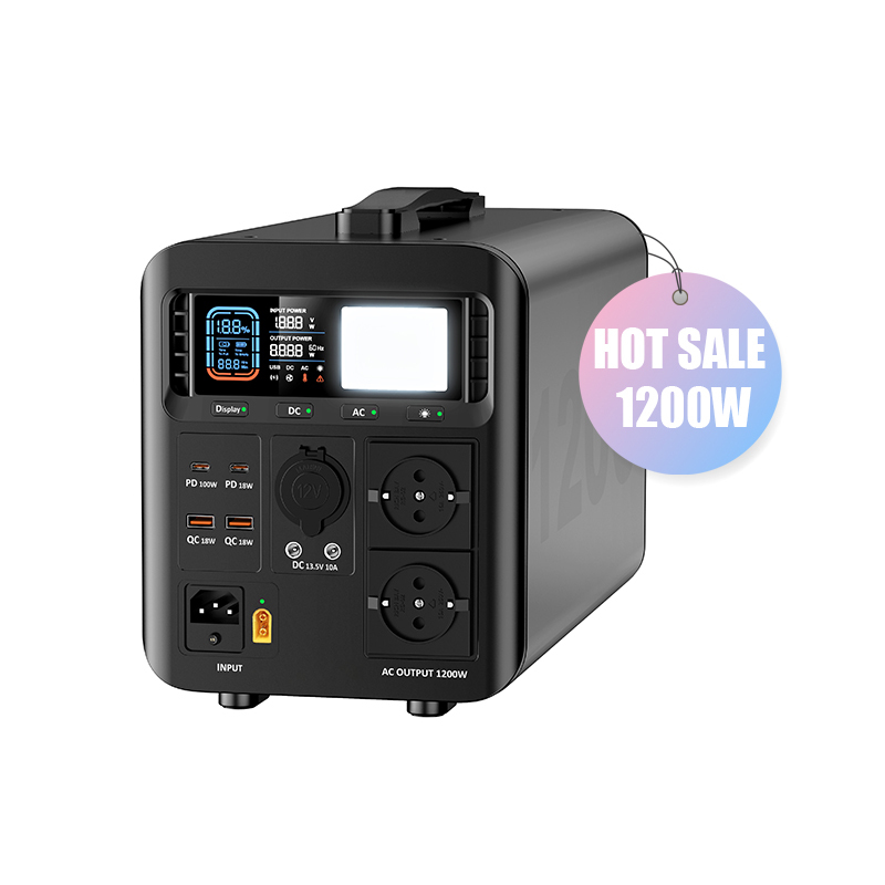 High Power Output Portable Power Station 1000W 1200W Solar Generator Power Energy for Outdoor Camping