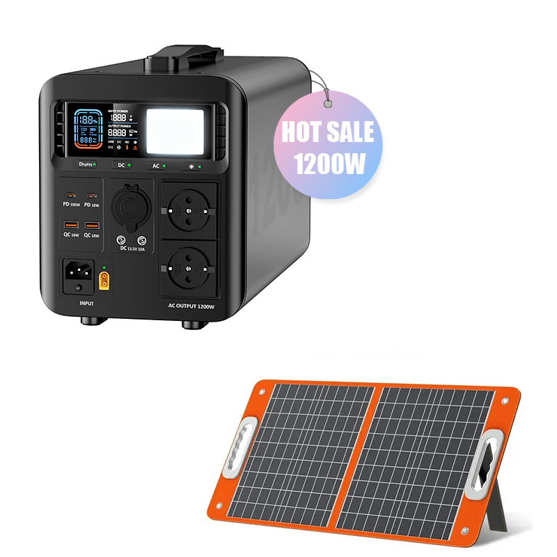 High Power Output Portable Power Station 1000W 1200W Solar Generator Power Energy for Outdoor Camping