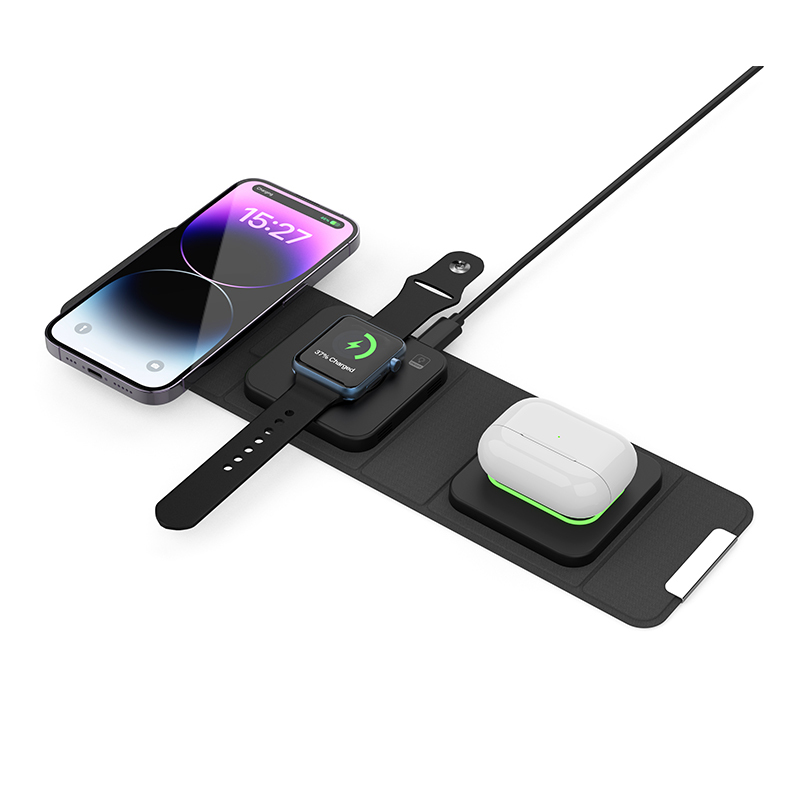 10W 15W Wireless Charging Pad Qi Fast Charger Foldable Magnetic 3 in 1 Wireless Charger Fast Charging Stand Holders Station