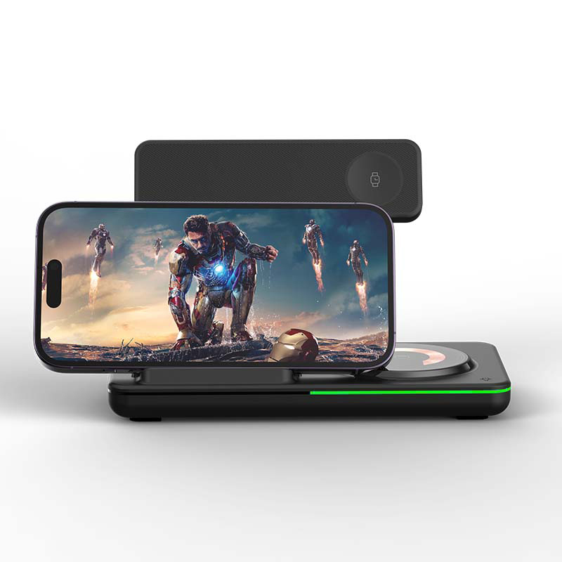 New Arrivals Portable 3 in 1 Wireless Charger Foldable 15W Fast Charging Stand Holders Station