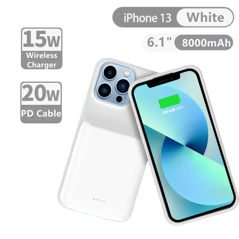PD20W Fast Charging Magnetic Wireless Charging Portable Power Bank Phone Case Battery Case 10000mAh for iPhone 13 Series