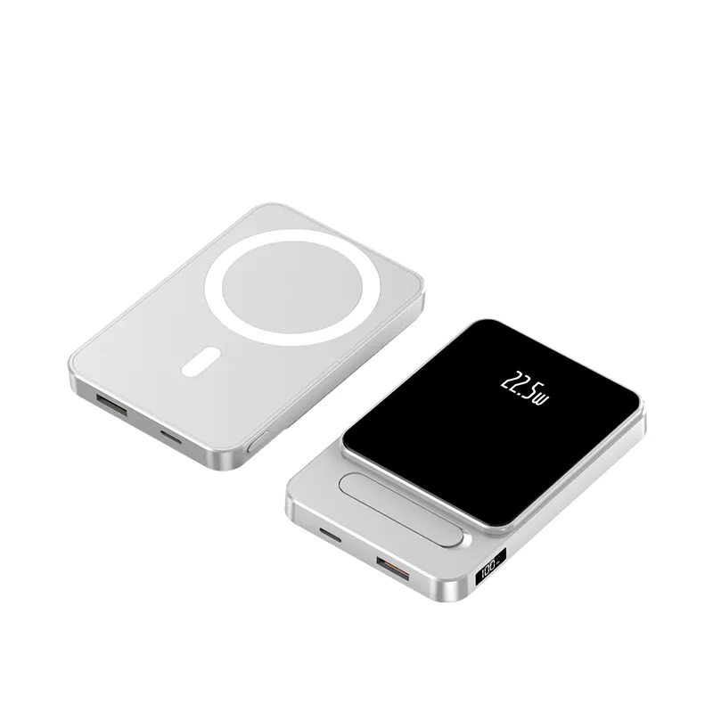New arrivals aluminium alloy Magnetic wireless Portable Power Bank 10000mAh with Bracket Powerbank
