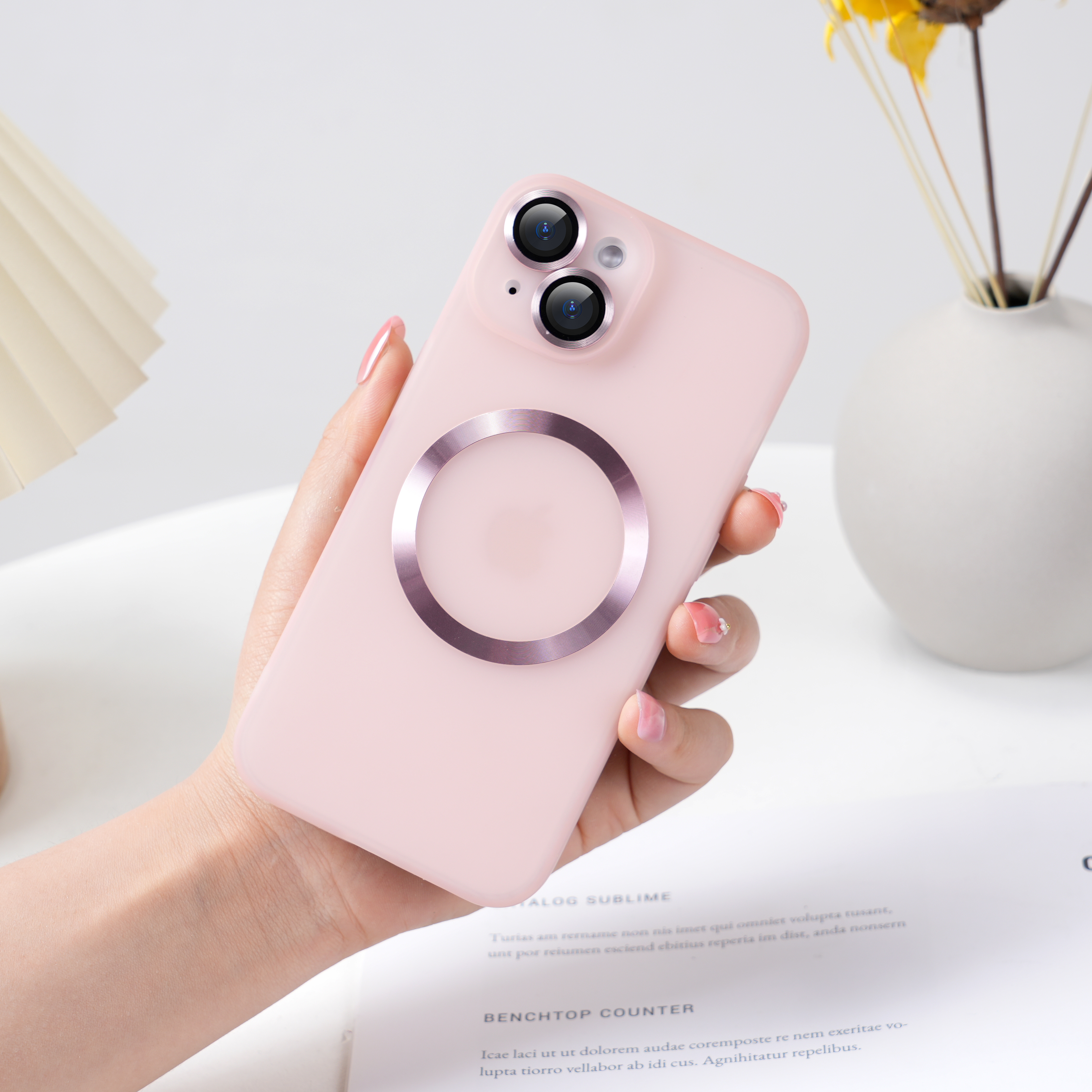 Magnetic Matte Logo Hole Lens Protection Phone Case For iPhone 14 13 12 11 Pro Max Shockproof PC Hard Ultra Thin Bumper Cover