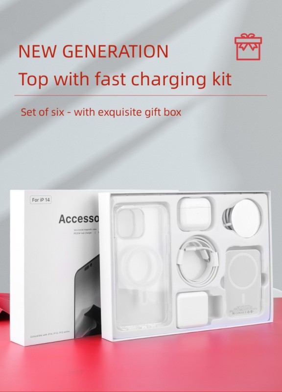 6 in 1 Wireless Portable Magnetic Power Bank iPhone Case Digital Gift Box Set for Apple iPhone Accessories