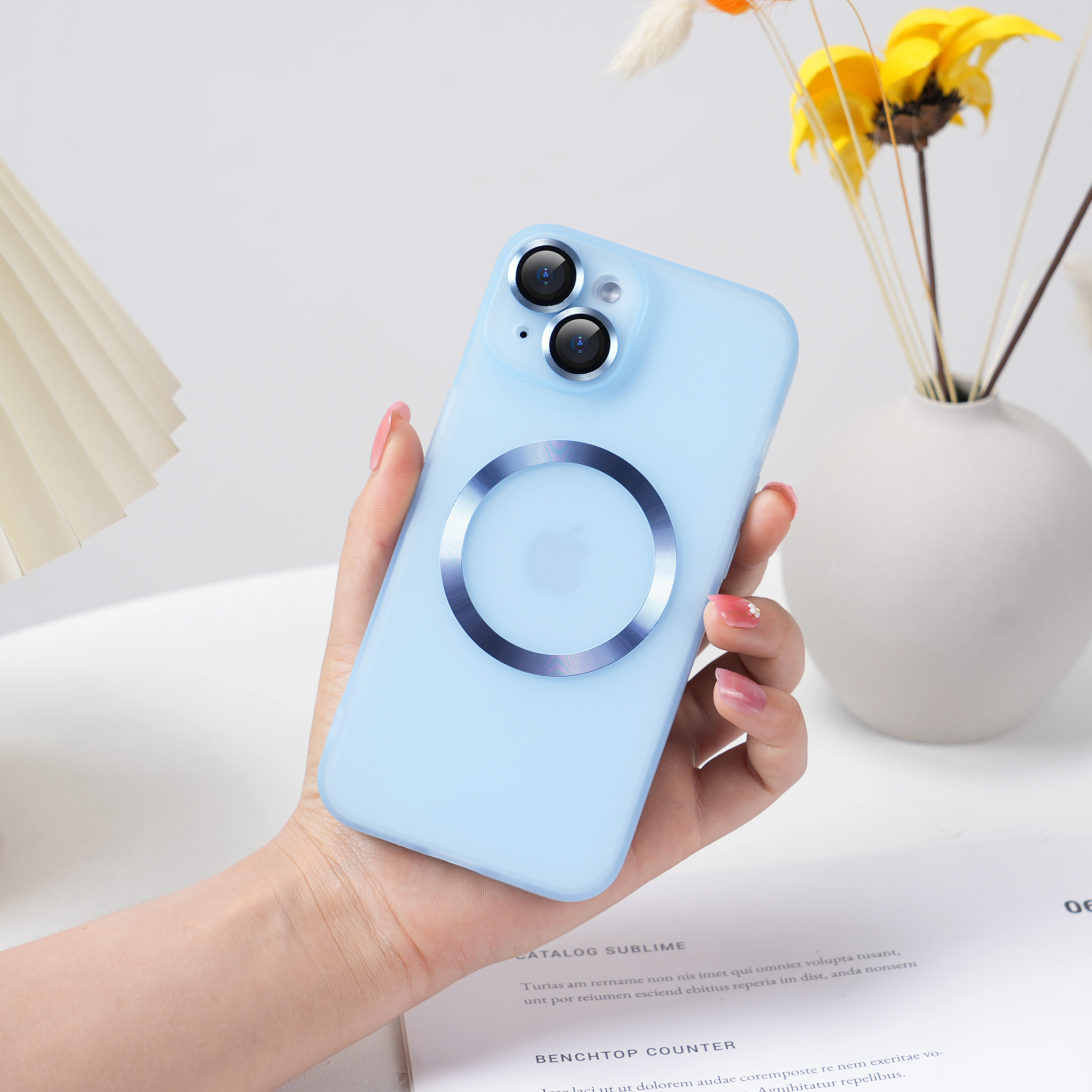 Magnetic Matte Logo Hole Lens Protection Phone Case For iPhone 14 13 12 11 Pro Max Shockproof PC Hard Ultra Thin Bumper Cover
