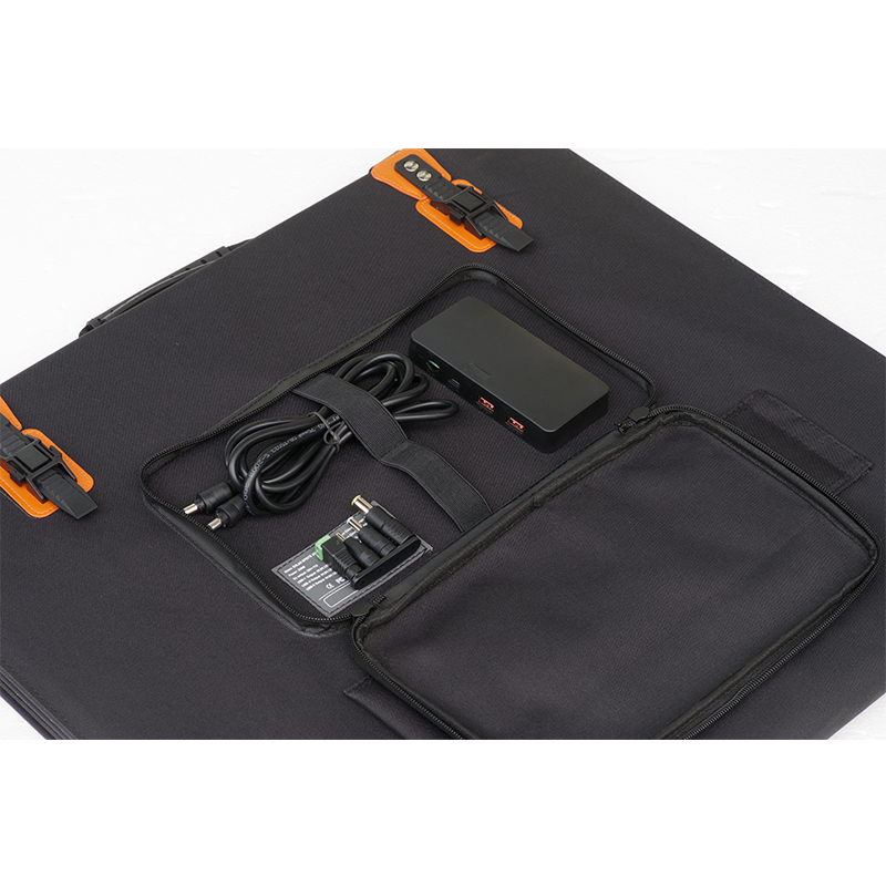 Product Description  100W Flexible Solar Panels Introducing the 100W Portable Solar Panel - the perfect accessory for any outdoor enthusiast! With a range of cutting-edge features, this product is sure to revolutionize the way you generate and store elect