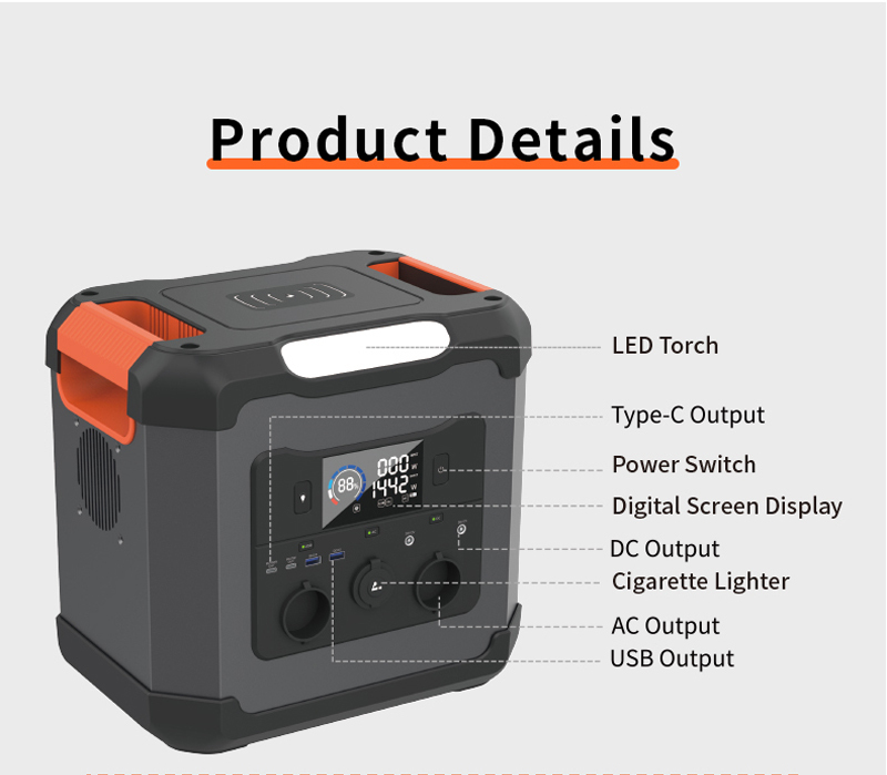 Camping Good use 1000Wh Portable Power Station 1000W 1200W Emergency Power Bank
