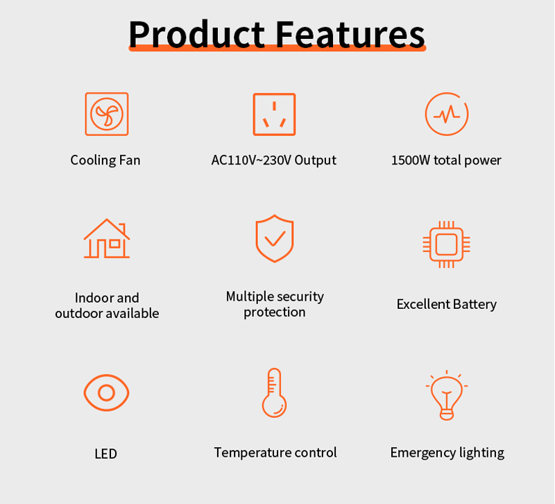Camping Good use 1000Wh Portable Power Station 1000W 1200W Emergency Power Bank