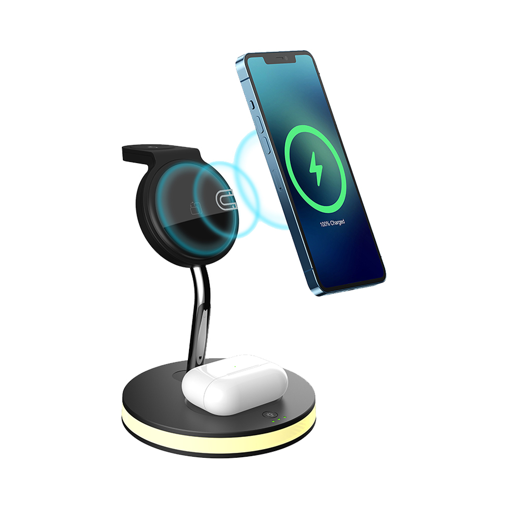 Factory direct sale iphone 3 in 1 foldable wireless charger 15w Fast 3 in 1 wireless charger stand for iphone and android