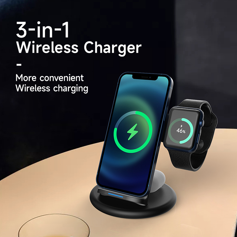 Hot Products QI2.0 Multifunction 3 in1 Universal Phone Wireless Charger Stand Fast Mobile 4 In 1 Wireless Charger
