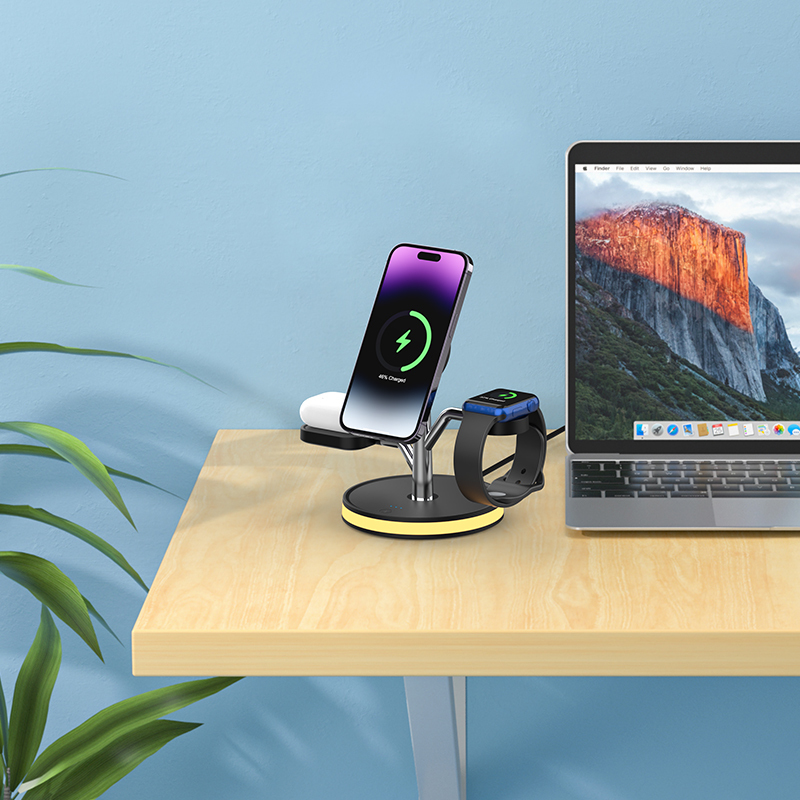 Top Selling Products 2023 Now T268 Fast Charging Stand 15W Magnetic Quick Charger 5 in 1 Wireless Charger For Iphone 14 13 12