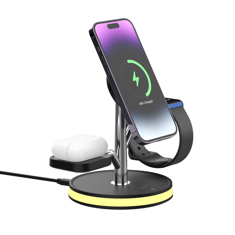 Top Selling Products 2023 Now T268 Fast Charging Stand 15W Magnetic Quick Charger 5 in 1 Wireless Charger For Iphone 14 13 12