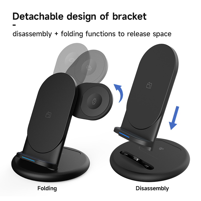Hot Products QI2.0 Multifunction 3 in1 Universal Phone Wireless Charger Stand Fast Mobile 4 In 1 Wireless Charger