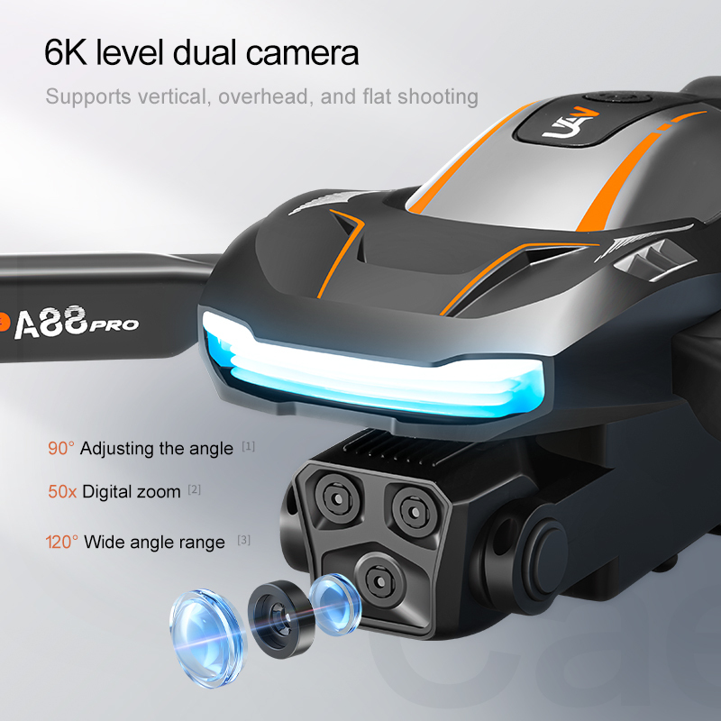 Brushless Super Endurance Foldable Quadcopter Drone for Beginners–40+ mins Flight Time,Wi-Fi Drone with 120°Wide-Angle 4K HD Camera, Brushless Motor, Follow me, Dual Cameras