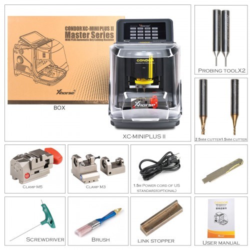 Xhorse Condor XC-MINI Plus II Key Cutting Machine Support Car/Motorbike/House Keys With M3 and M5 Clamps